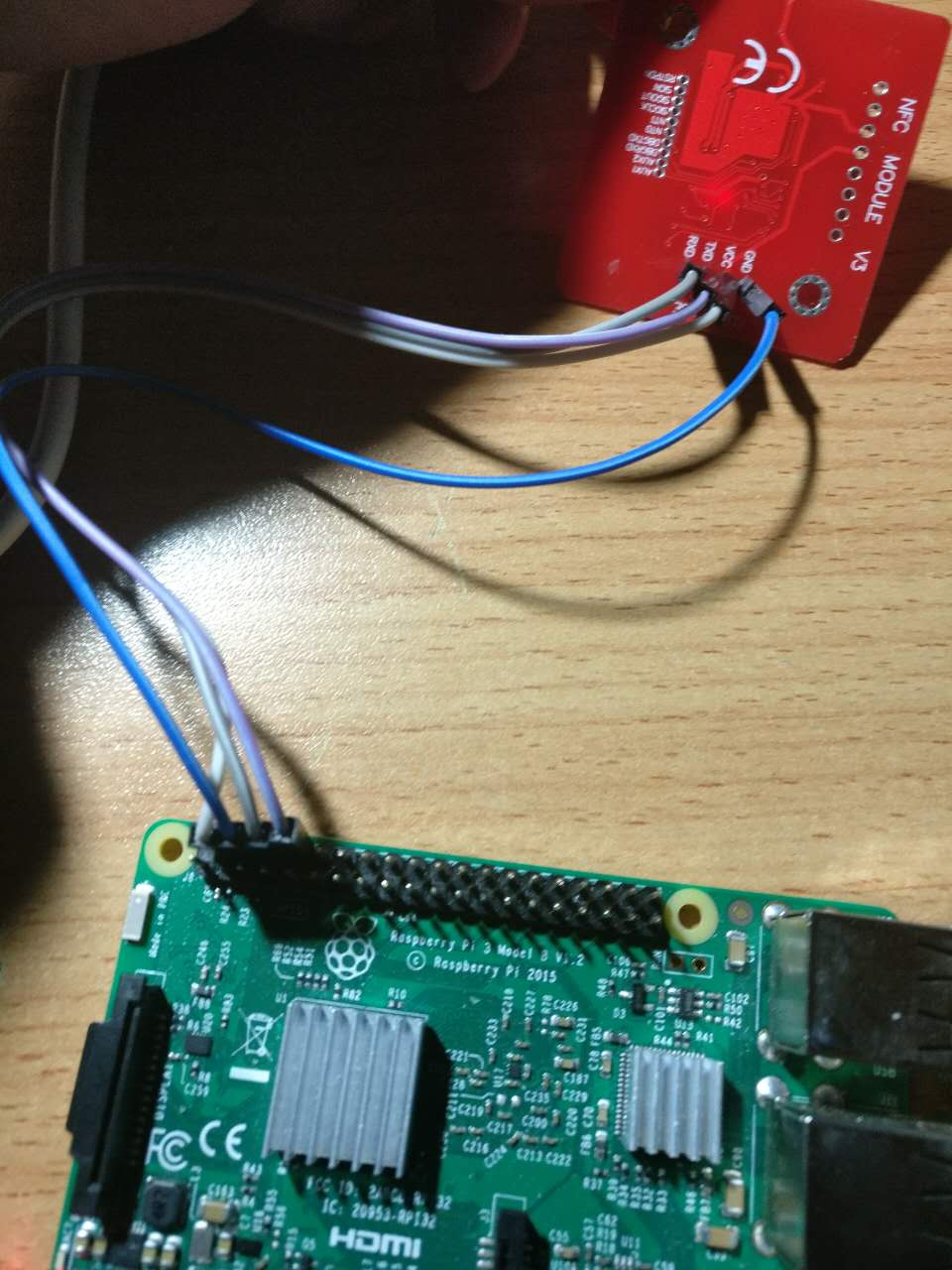 RPi3 connected to PN532